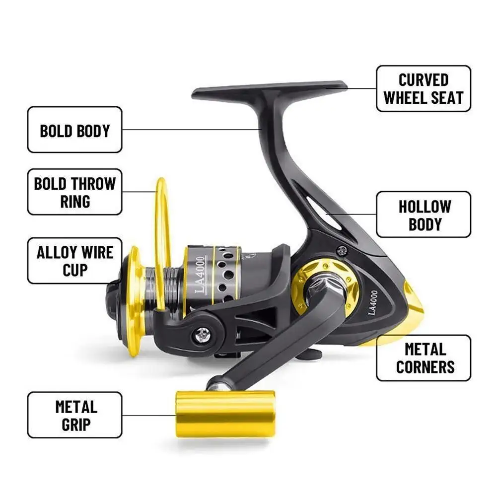 

Pre-Loading Spinning Wheel Metal Wire Cup Gear Ratio Max Drag 9kg Fishing Reel Fishing Accessories Professional Lure 5.2:1