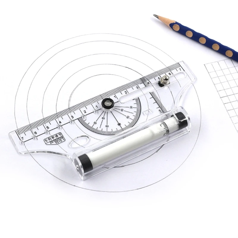 Kids Metric  Triangle-Ruler Angles Line Parallel Compass-Ruler Multi-purpose Rolling Ruler Drawing Pulley Centering