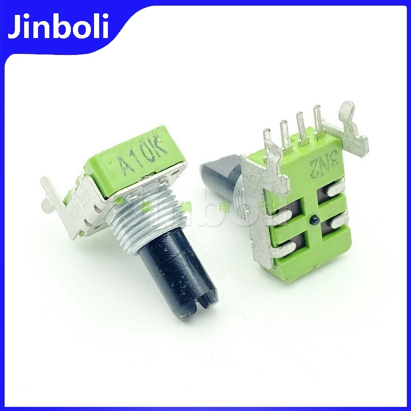 1PCS RK11 Type A10K Horizontal Single Row 4Pins Power Amplifier Mixer Effector Volume Potentiometer D Shaft Length 15mm