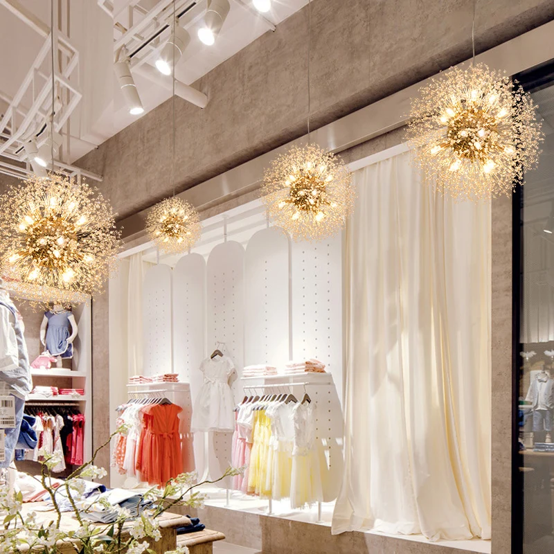 XCLuuHY Spark Ball LED Chandelier Lighting Dandelion Chandelier Dinning Living Room Bar Personality Creative Art Crystal Lamps led chandelier