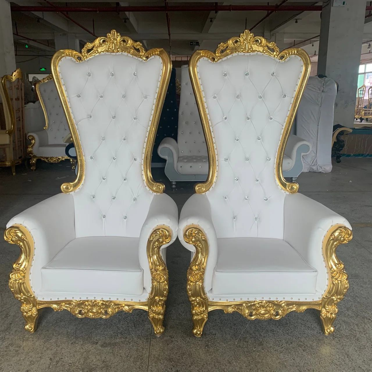Wedding banquet high back chair solid wood decorative image chair hotel bridal throne wedding