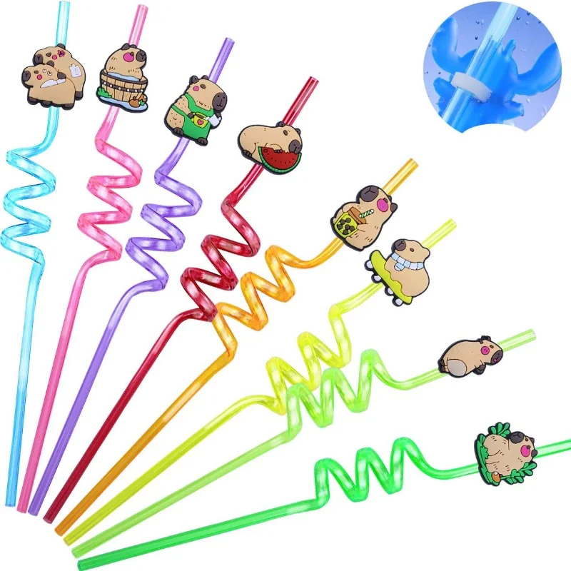 Capybara Geburtstag Party Dekoration Cartoon Tier Einweg Geschirr Set PVC Stroh Party Liefert Banner Ballon Hintergrund Kinder – Detail 19