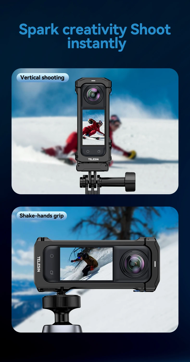 Aluminium Alloy Frame Case For Insta 360 X4 Vertical shot Low Weight Protective