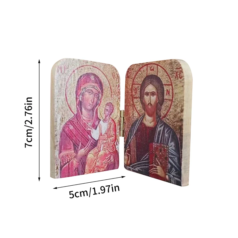 Wood Icon Decoration Wood Icon Plaque Christ The Teacher And Virgin Of Kazan Catholic Orthodox Icon Diptych For Travel Home Display Religious Gift