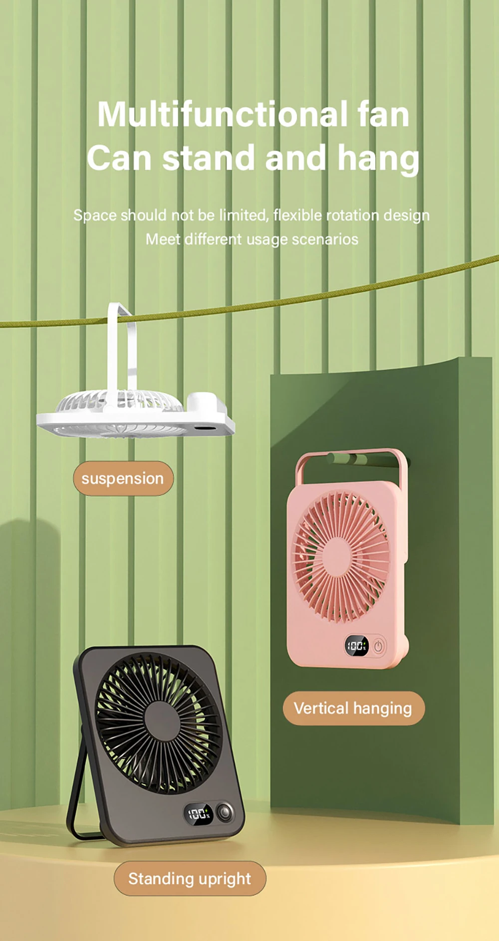 Description Picture 6 of itemMini Portable Desk Fan USB Rechargeable Foldable Desktop Fan Quiet Portable Small Table Fan Air Cooler for Office Home Bedroom