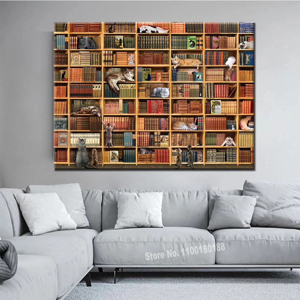 DIY Diamond Painting For Childrens Cat Library Cross Stitch Kit Mosaic Full Diamond Embroidery Home Craft Art Decor s