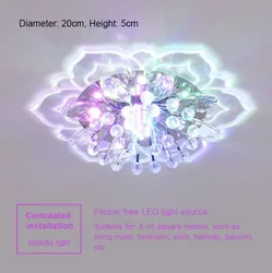 Modern Flower Shape LED Crystal Ceiling Light (Colorful Concealed)