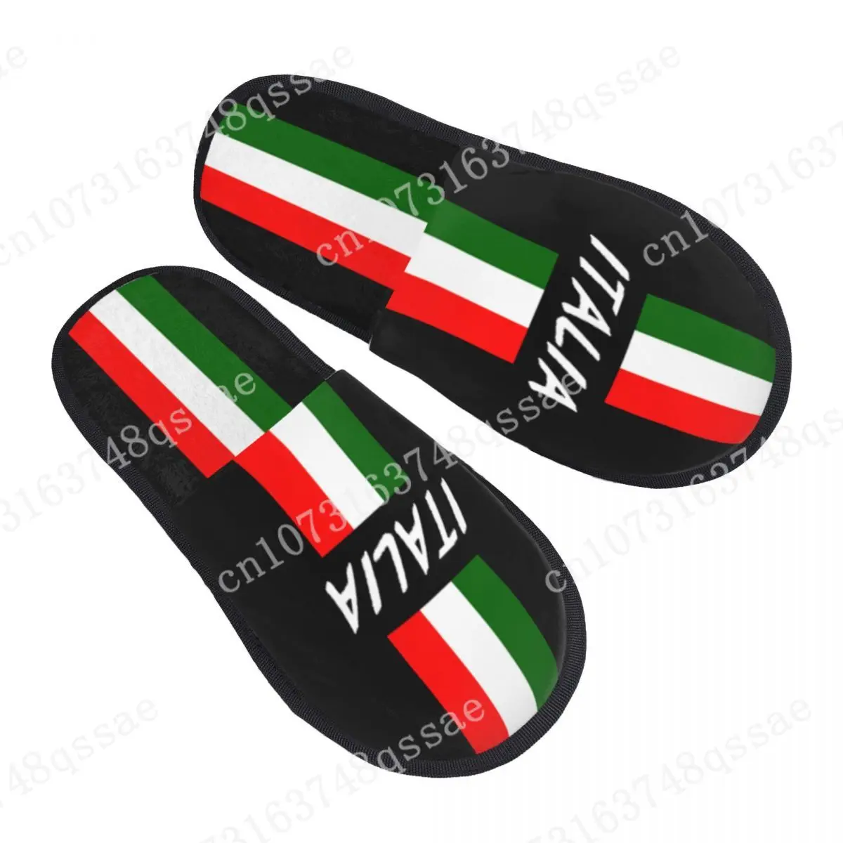 

Мягкие домашние тапочки на заказ с итальянским флагом из пены с эффектом памяти, женские Уютные теплые Нескользящие тапочки на подошве