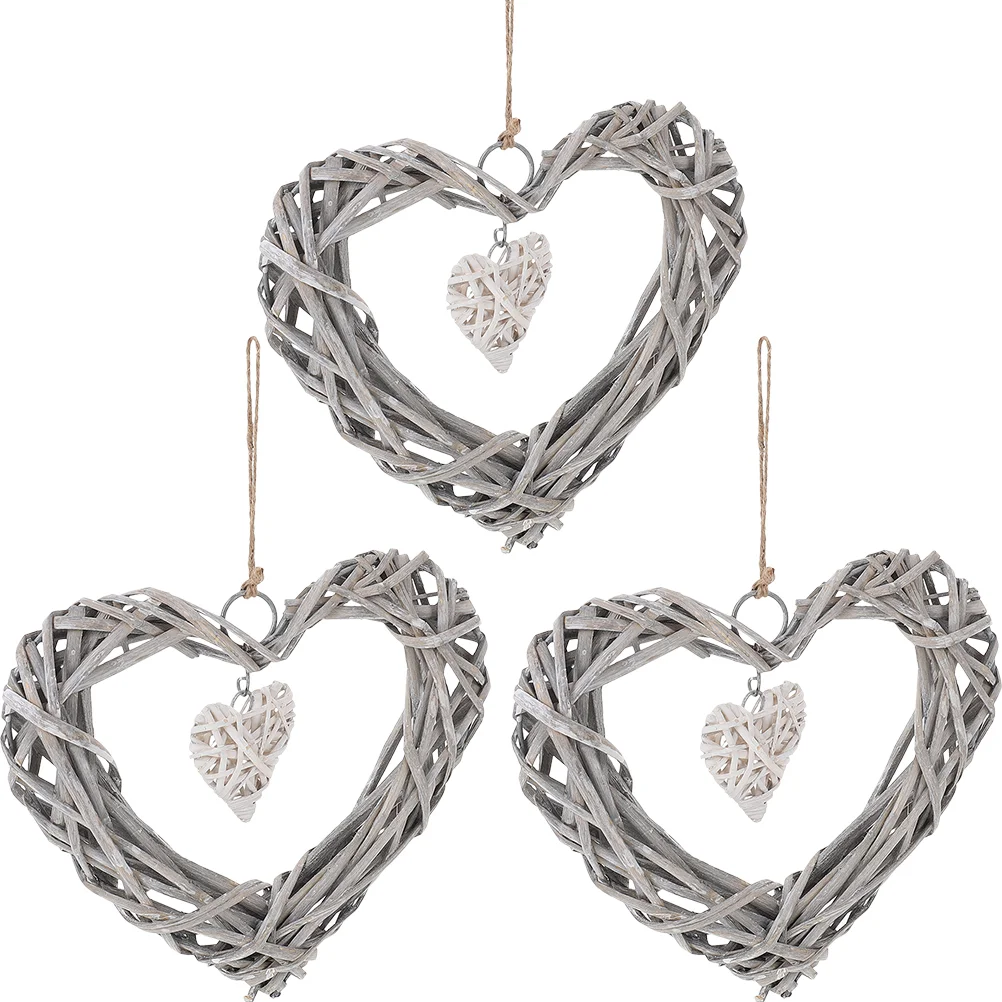 

3 Pcs Heart Craft Hanging Decor Wedding Wedding Decoration for Living Room Heart-shaped