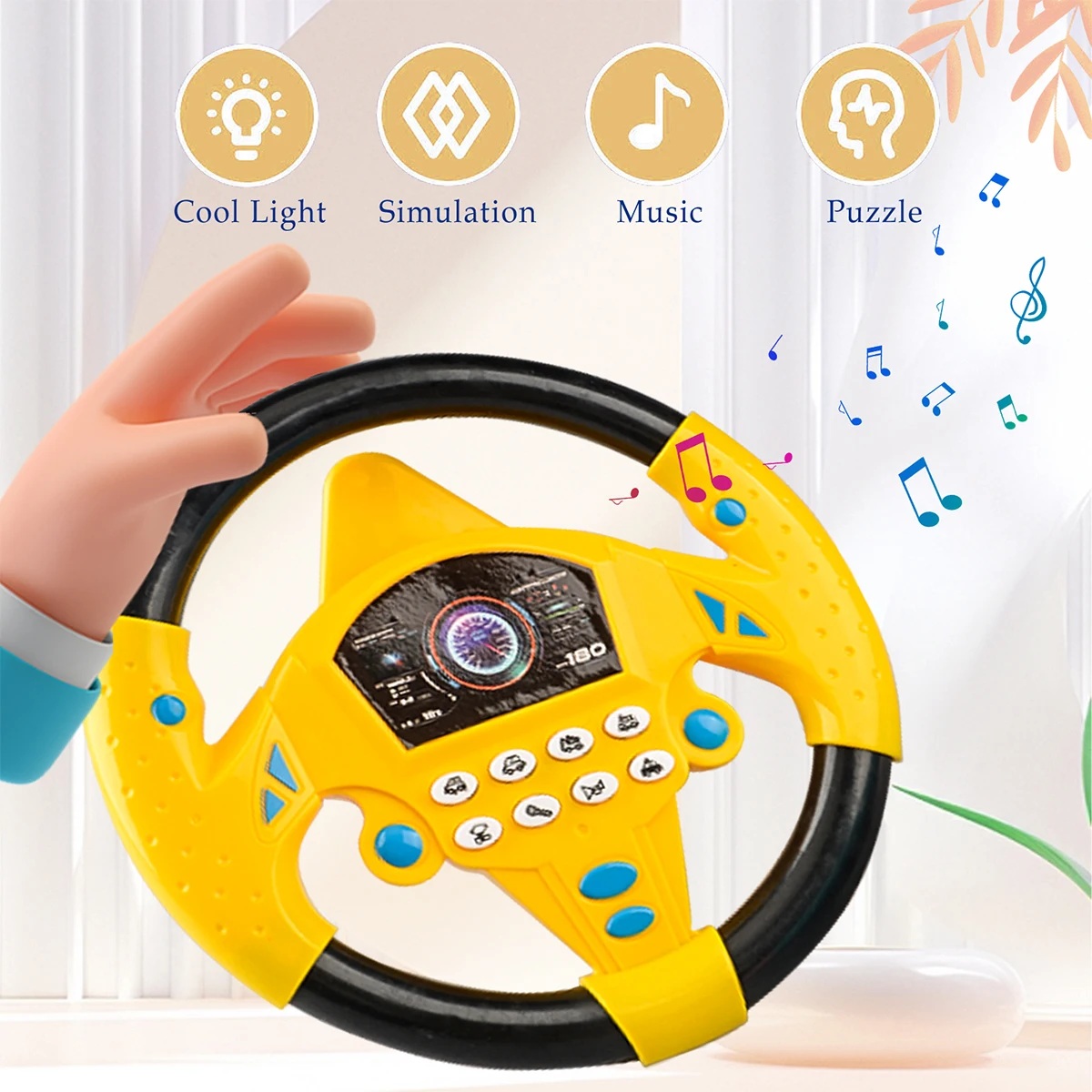 Simulation Steering Wheel Toys Education Music Simulation Car Driving Rotation Vocal Toy Gifts for boys and girls steering wheel toy