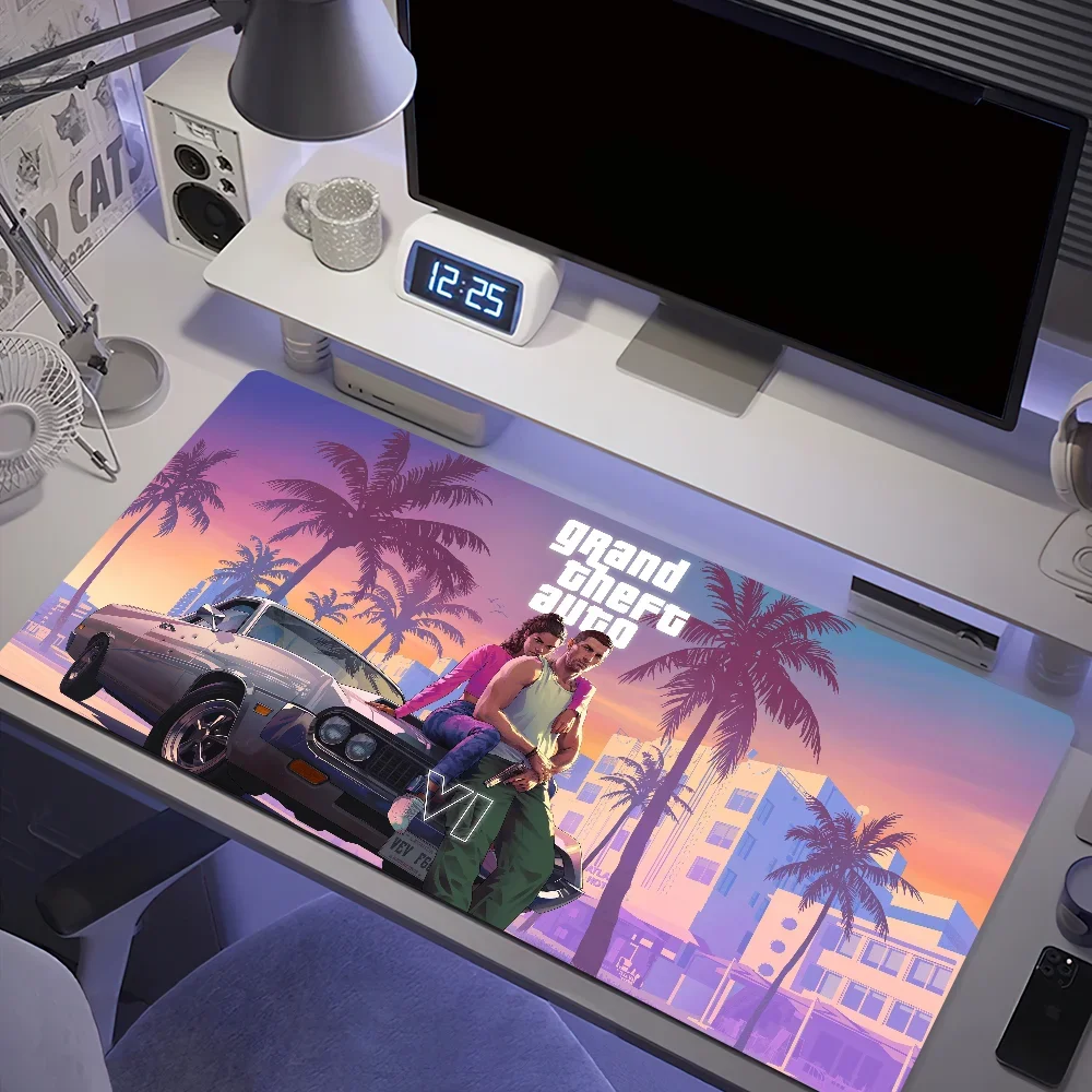 Game G-GTA 6 Large PC Mouse Pad For Non-Slip Gaming Laptops Gamer Carpet Keyboard Mat Desk Protector 2
