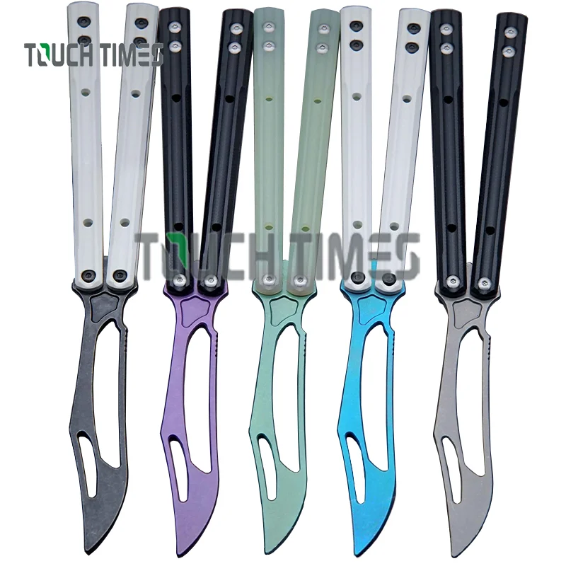 Theone JK Orca Clone Balisong Butterfly Trainer Knife Flipper G10 Channel Handle Bushings System 