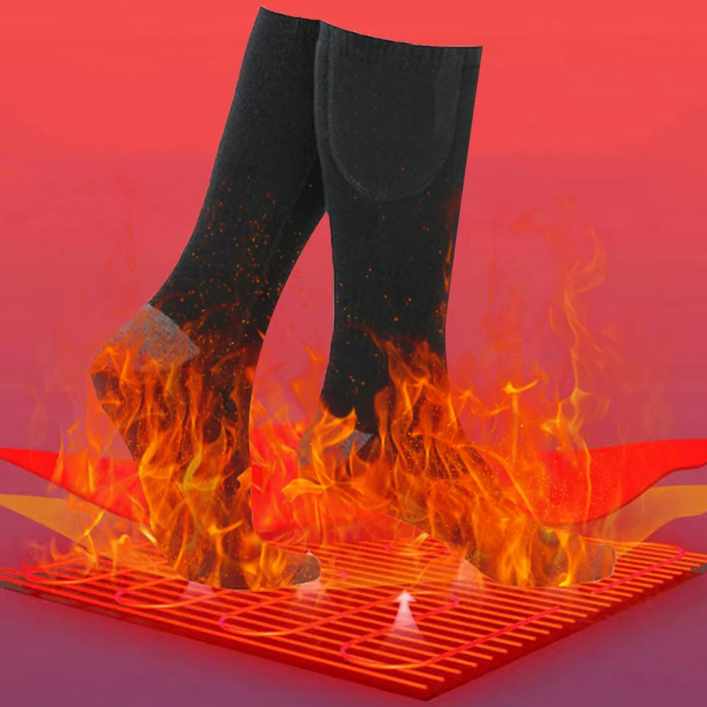 Electric Heating Socks 3 Level Temperature Winter Heating Socks Cold-Proof Winter Warm Thermal for Cycling Camping Skating