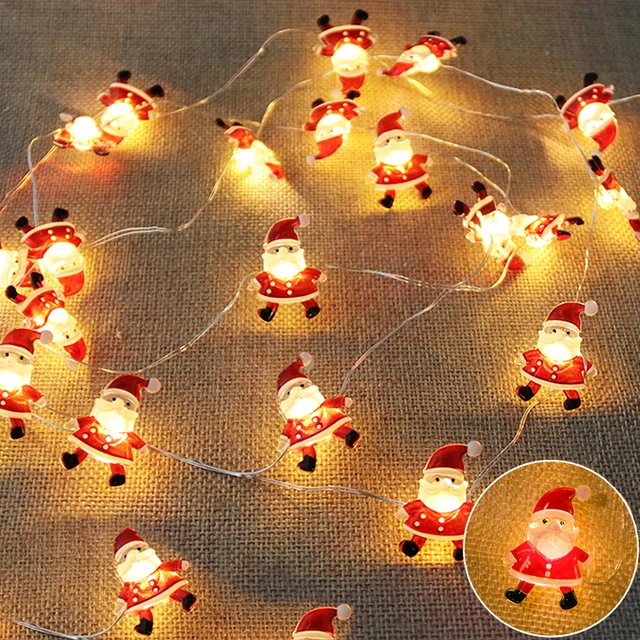 2023 Christmas LED Light String Santa Claus Elk Snowman Xmas Ornament String  Light Christmas Decorations New Year Navidad Gift - AliExpress