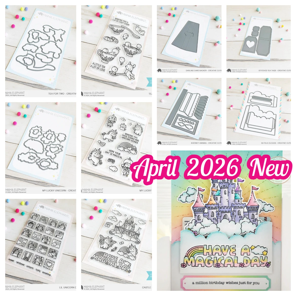 마마 엘리펀트 바이폴드 클라우드 크리에이티브 컷츠 스틸 메탈 커팅 다이스 스탬프 DIY 핸드메이드 포토앨범 스크랩북 2026년 4월 신제품