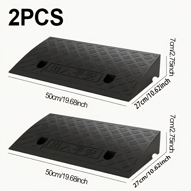 2PC Car Wheelchair Ramp, Portable Threshold Ramp for Pets/Seniors,Lightweight Durable Aluminum Mobility Aid for Home/Outdoor Use