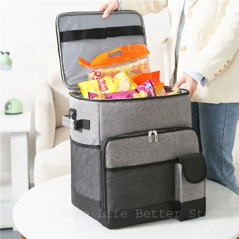 Cooler Bag Outdoor Refrigerator Ice Box Outdoor Thermal Cooler Box Trolley Wheels Camping Portable Cooler Warm Refrigerator