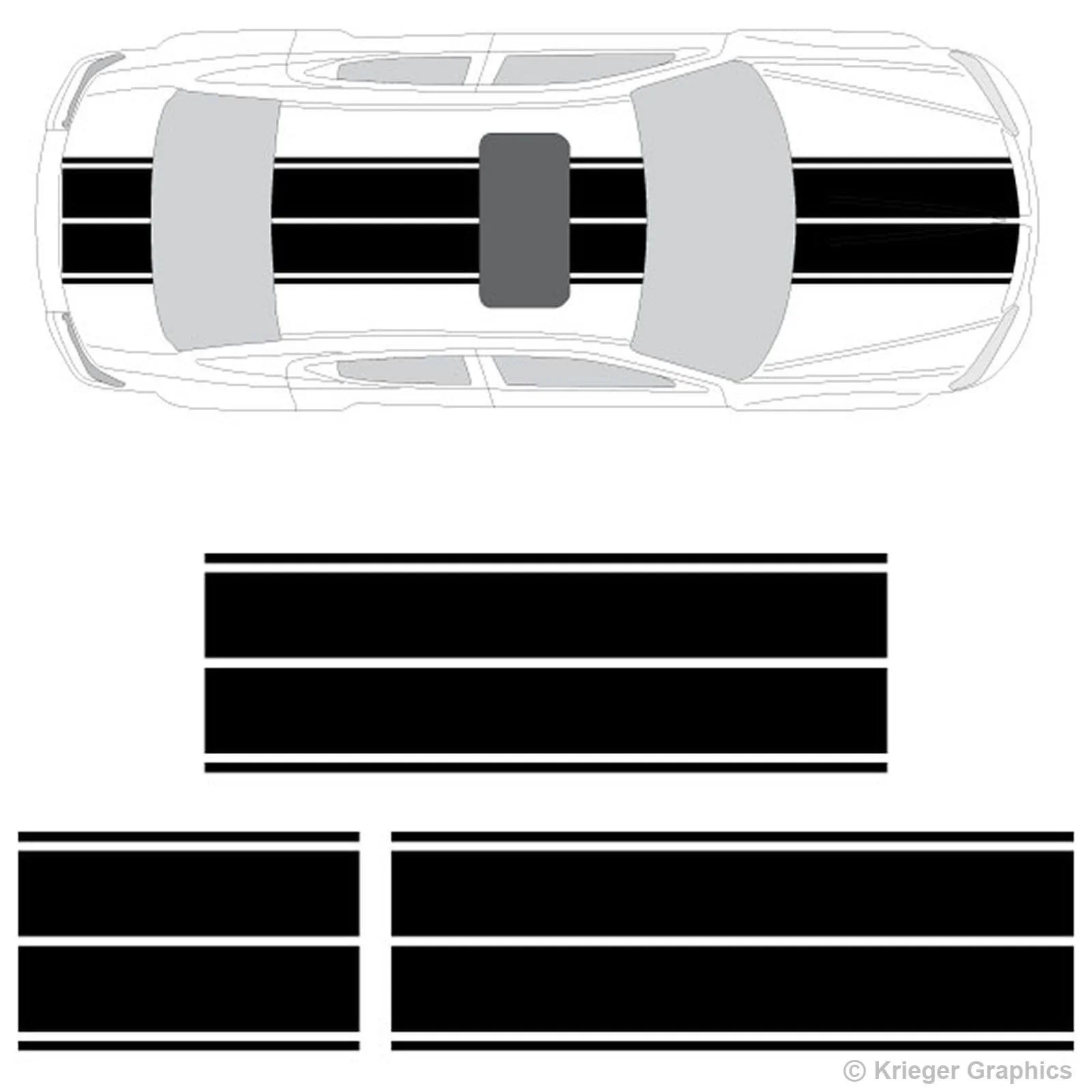 

For 1Set Dodge Avenger Dual Rally Racing Stripes Vinyl Double Stripe Decals Car styling