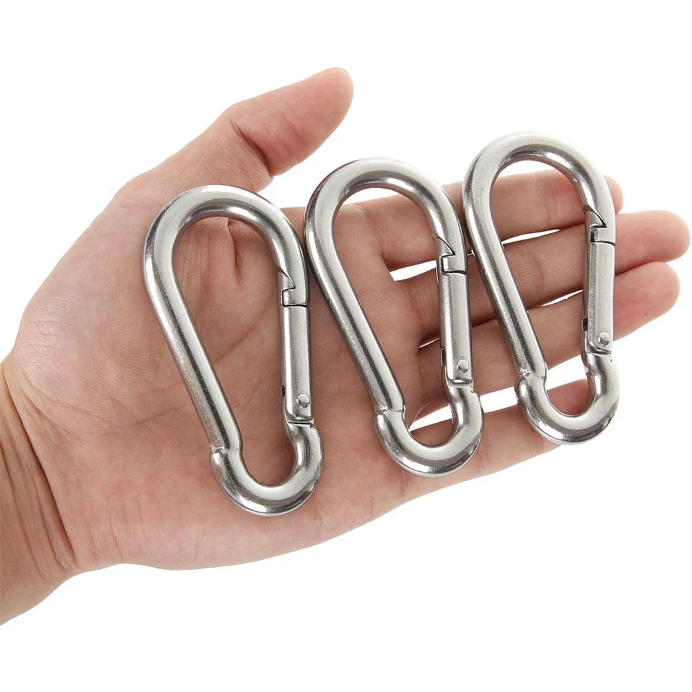 Carabiner Carbon Steel D-Ring Key Chain Clip 20/30Pcs Camping Keyring Snap Hook Outdoor Travel Kit Camping Equipment climbing carabiner