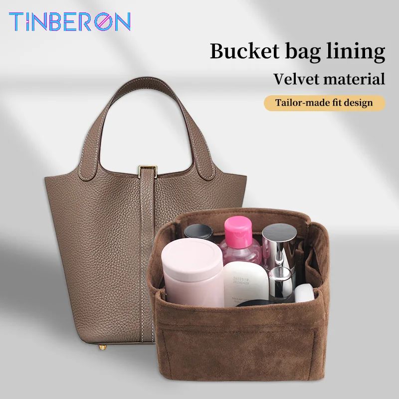 TINBERON Velvet Purse Organizer Insert Cosmetic Bag Portable Travel Makeup Handbag Inner Large Capacity Storage Organizer Insert car net pocket handbag holder car seat storage bag large capacity bag for purse storage phone