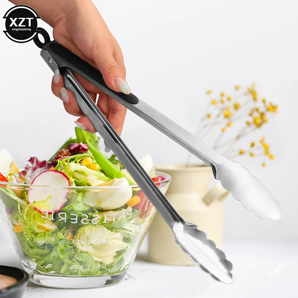 7/12inch Food Tong Stainless Steel Kitchen Tongs Silicone Non-Slip Cooking  Clip Clamp BBQ Salad Tools Grill Kitchen Accessories - AliExpress