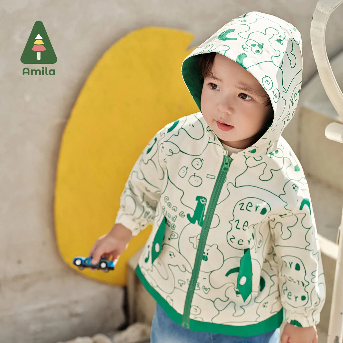 Baby Jacket 3-in-1 Waterproof Windproof Printed Coat