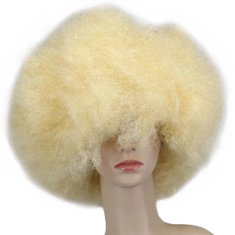 Szeszélyes Watt Szintetikus afro Szeszélyes Göndör Paróka vel Frufru Rövid távú Pelyhes haja wigs számára Sztrájktörő Nők cosplay Természetes