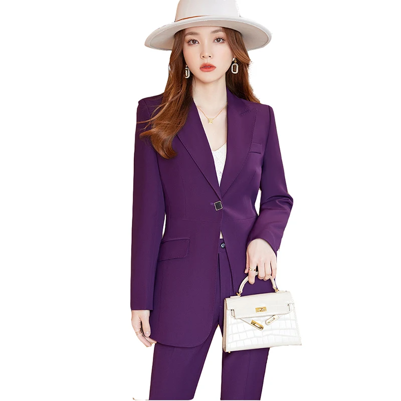 SELONE Blazer Jackets for Women 2 Piece Outfits Dressy Pants Sets Ladies  Fashion Casual Slim Solid Color Suit Suit Office Two-piece Suit 36-Wine S -  Walmart.com