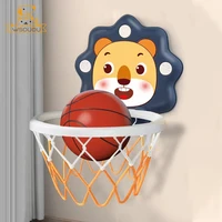 Kids Basketball Hoop with Inflatable Ball Wall Mount No Drill Foldable Indoor Play Suction Cup Sports Game Toy Boy Toddlers Gift