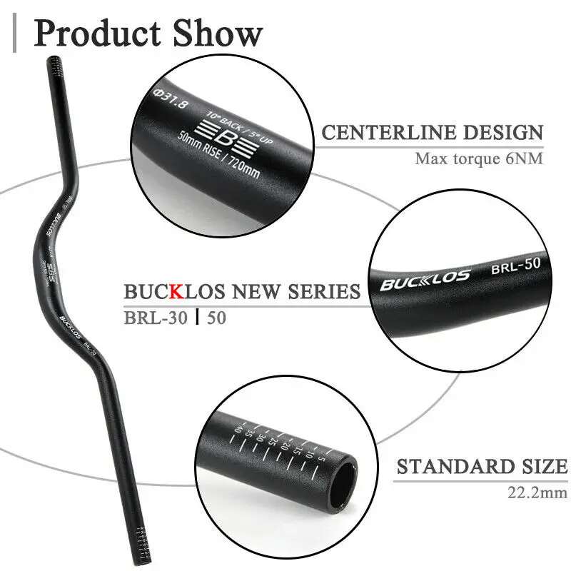 Mtb Bicycle Handlebar 31.8/25.4mm Riser Bar 620/660/720/780mm Aluminum Alloy