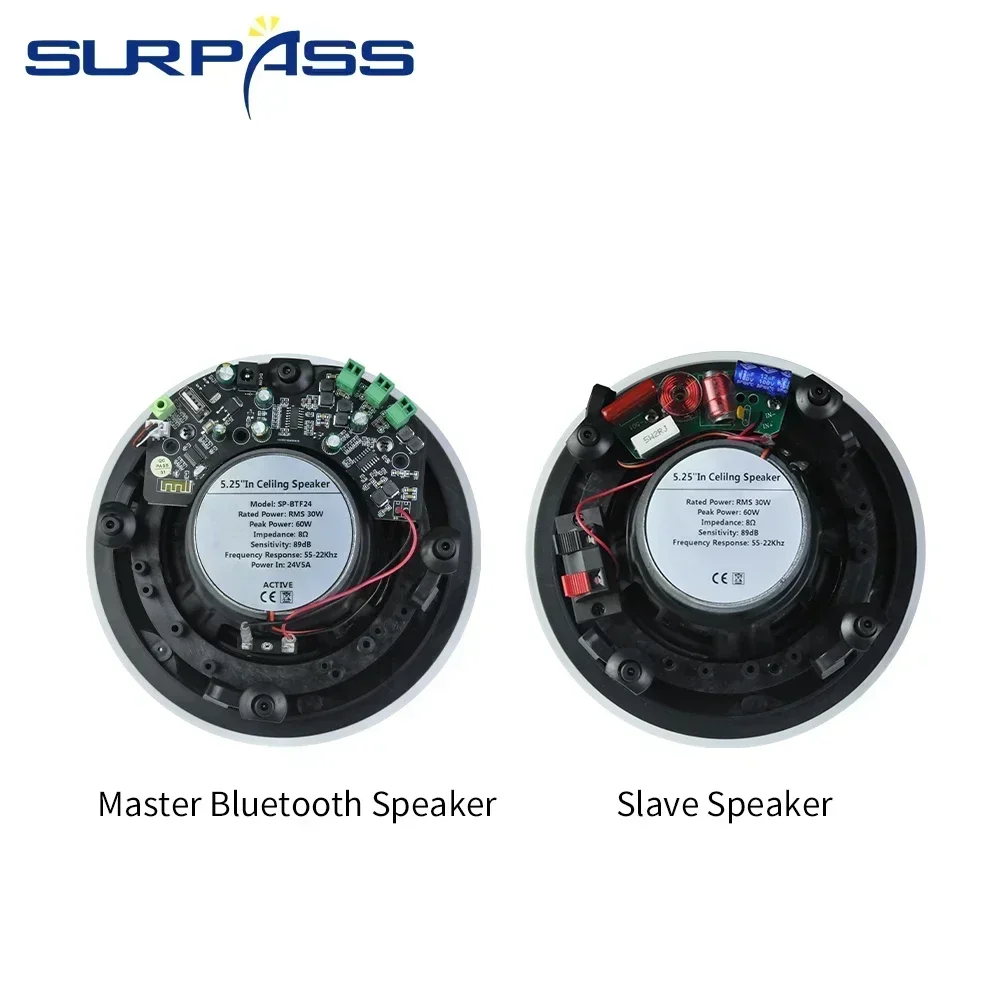 5.25inch Bluetooth Ceiling Speaker Home Theater Speaker Built-in Class D Digital Amplifier Ceiling Bluetooth Speakers Indoor bluetooth speaker wall ceiling speaker