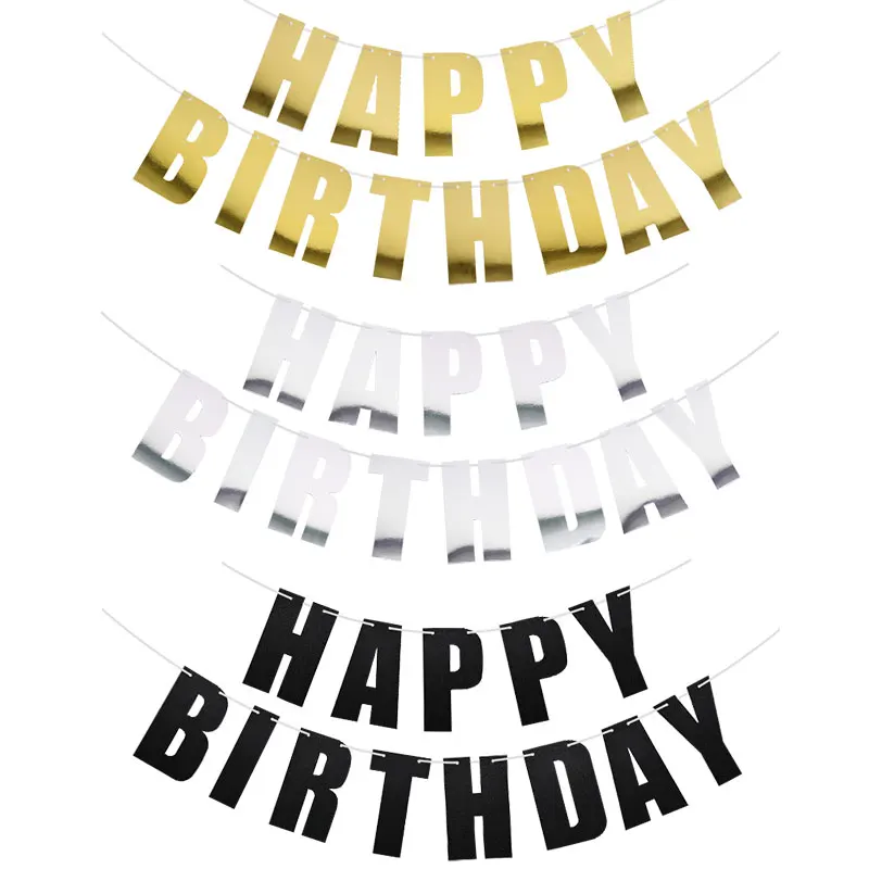 Happy Birthday Banner Flag 10 Color Wall Hanging Kids Birthday Party Paper Garland Baby Shower Decoration party decorations birthday banner