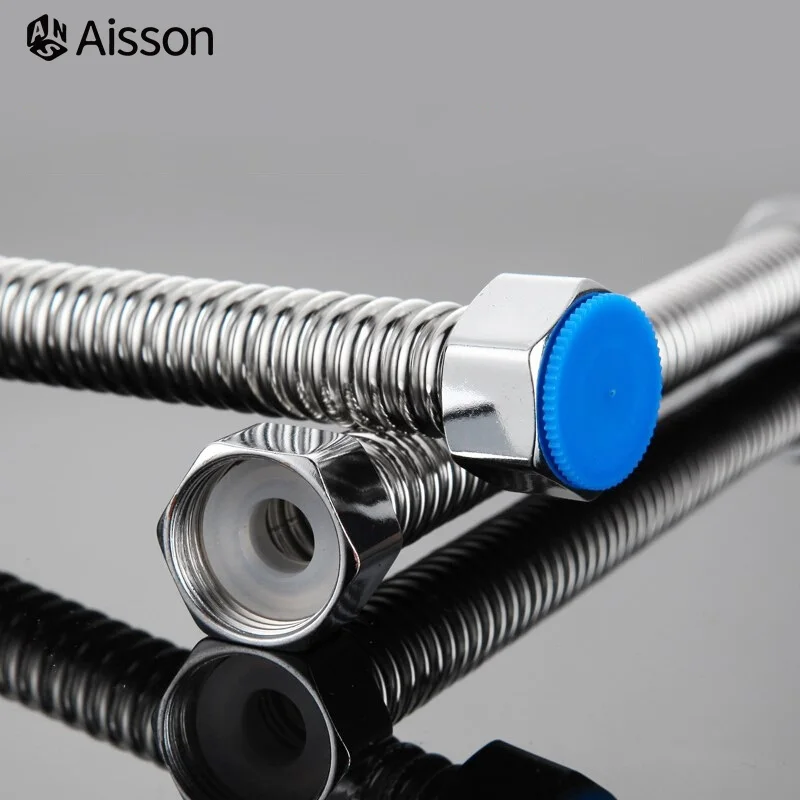 Plumbing Hose Water Pipe Plumbing Supply Hose 1pcs G1/2 304 Stainless Steel Bellow Weaved Bathroom Heater Valve Connect Corrugated