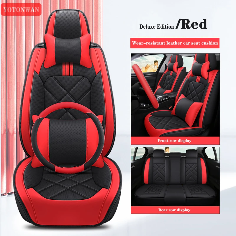 YOTONWAN High-Quality Universal Full Coverage 5Seats Leather Car Seat Covers For ACURA MDX RDX NSX TLX Car Accessories Protector