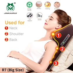 Multi-functional Kneading Cervical Vibration Massager Neck Shoulder Waist Full-body Car Home Duel-use Gift Large Massager Pillow