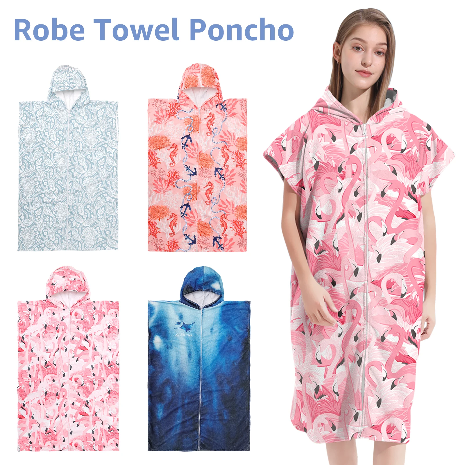 Unisex Surf Poncho Towel Poncho Soft Microfiber Bathrobe Ponchos Robe Quick-Dry Towel Hoodie Swim Beach For Adults