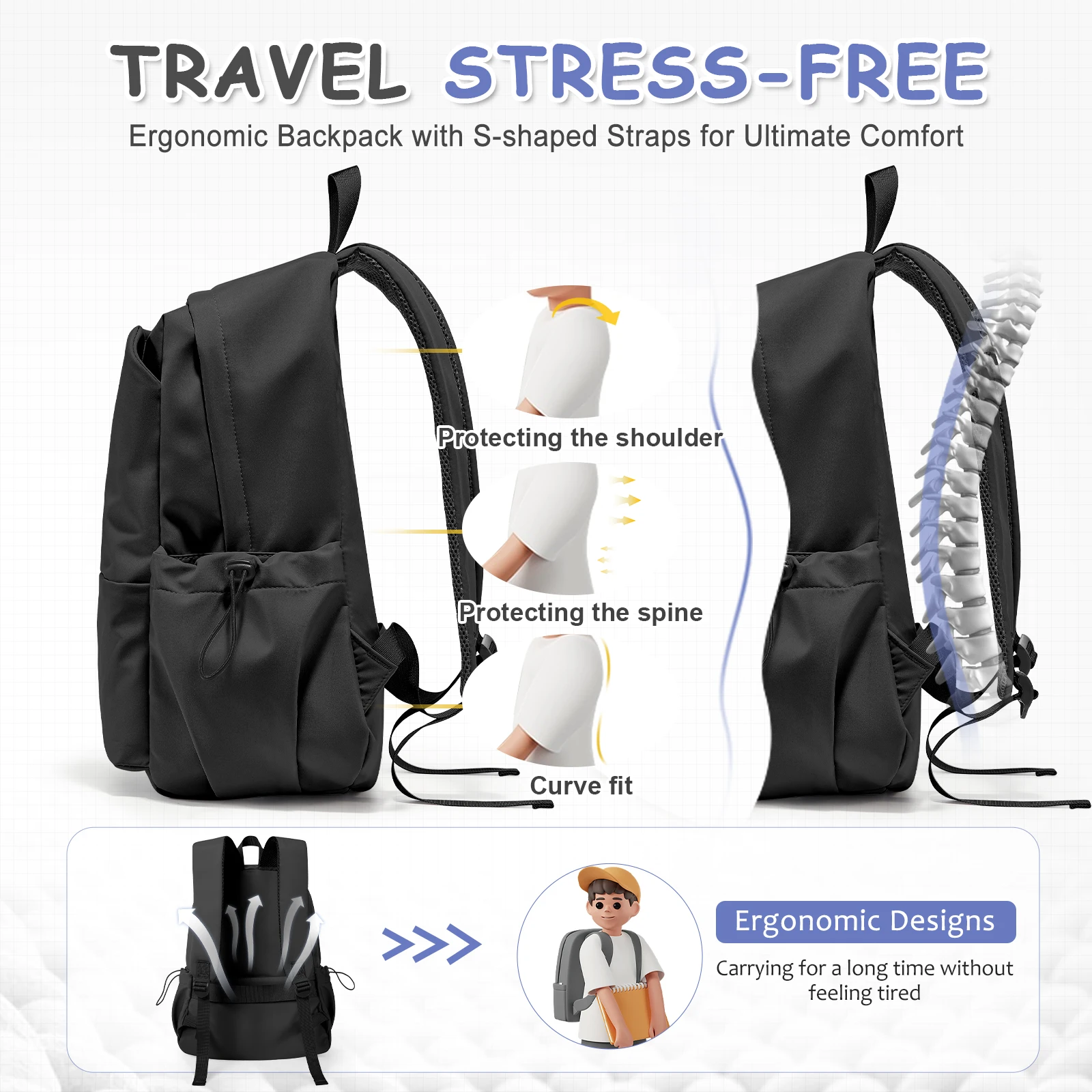 Lightweight Backpack for Women Men High School Middle Bookbag For Teenage Cute College Travel  Laptop Backpacks for Girls Boys