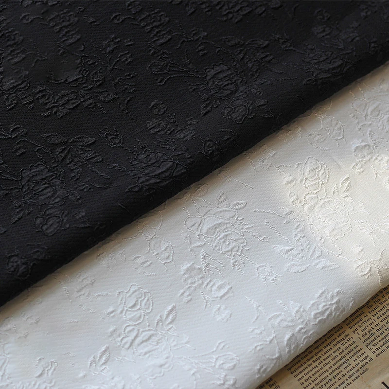 Embossed Rose Bubble Dyed Jacquard Polyester Fabric Fourway Elastic