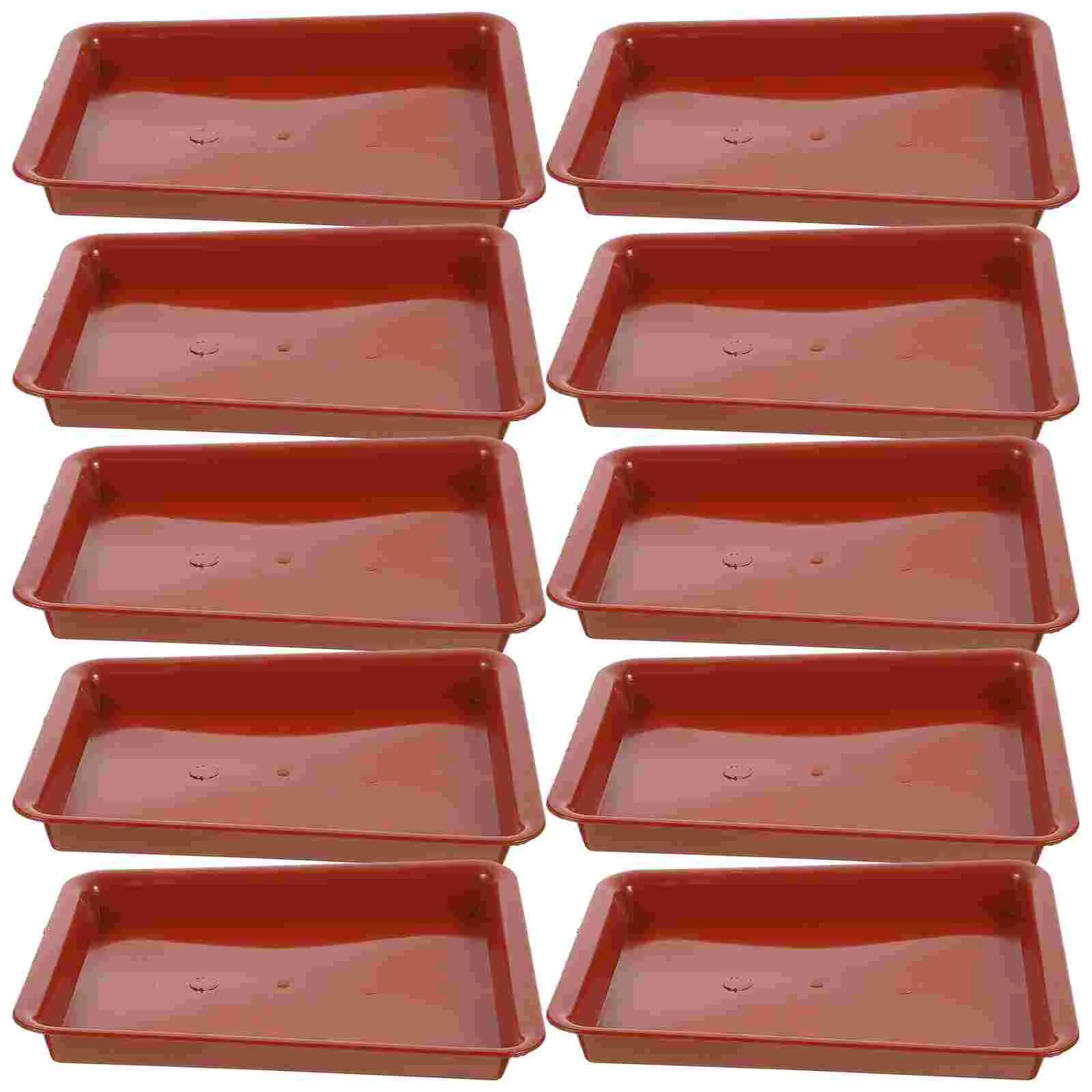 

10 Pcs Garden Potted Plants Tray for Trays Pots Drip Rectangular Saucer Planter Plates to Catch Water Plastic Flower Saucers