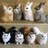 New Simulation Brown Fox Plush Toys Gift For Kid Furs Squatting Fox Model Animals World With Static Action Figures Ornament 3