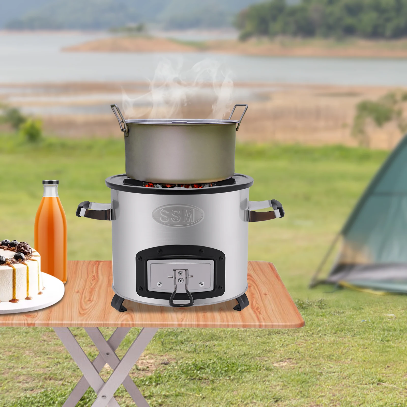 Portable Wood Burning Rocket Stove, Smokeless Biomass Stove for Camping  Survival - AliExpress