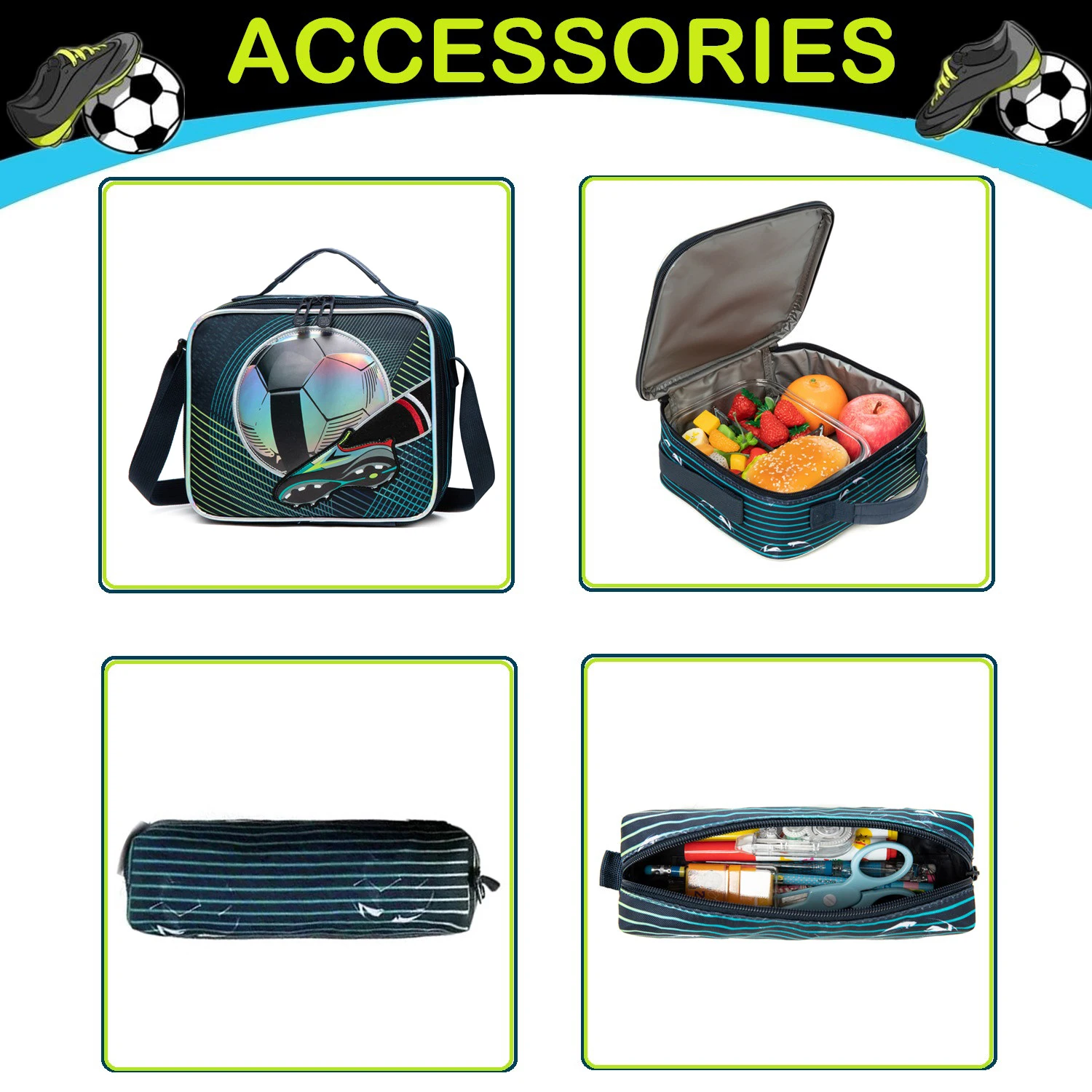 School Bags for Boys Elementary Students Backpack Set with Lunch Bag Pencil Case Kids Back to School Bookbag Mochilas 6