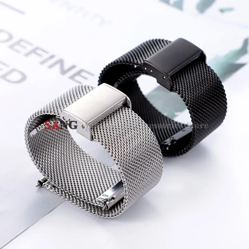 Elegant Milanese Mesh Stainless Steel Watch Band with Quick Release