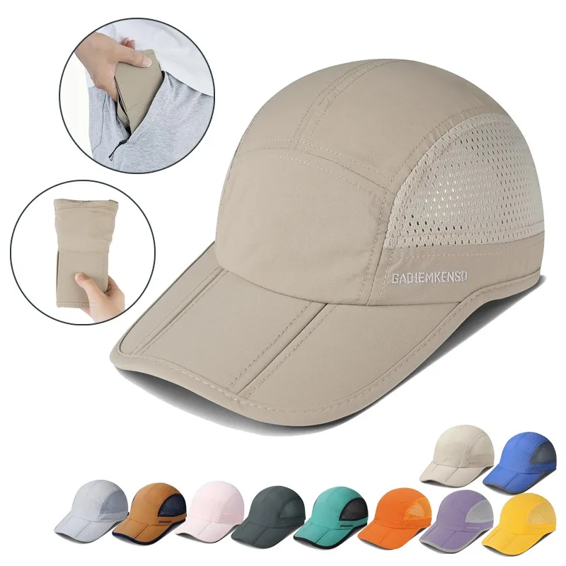 Mens Folding Outdoor Hat Long Brim UPF 50+ Sun Protection Quick Drying Unisex Waterproof Breathable Foldable baseball hat,tennis caps,yoga baseball hats,golf hat