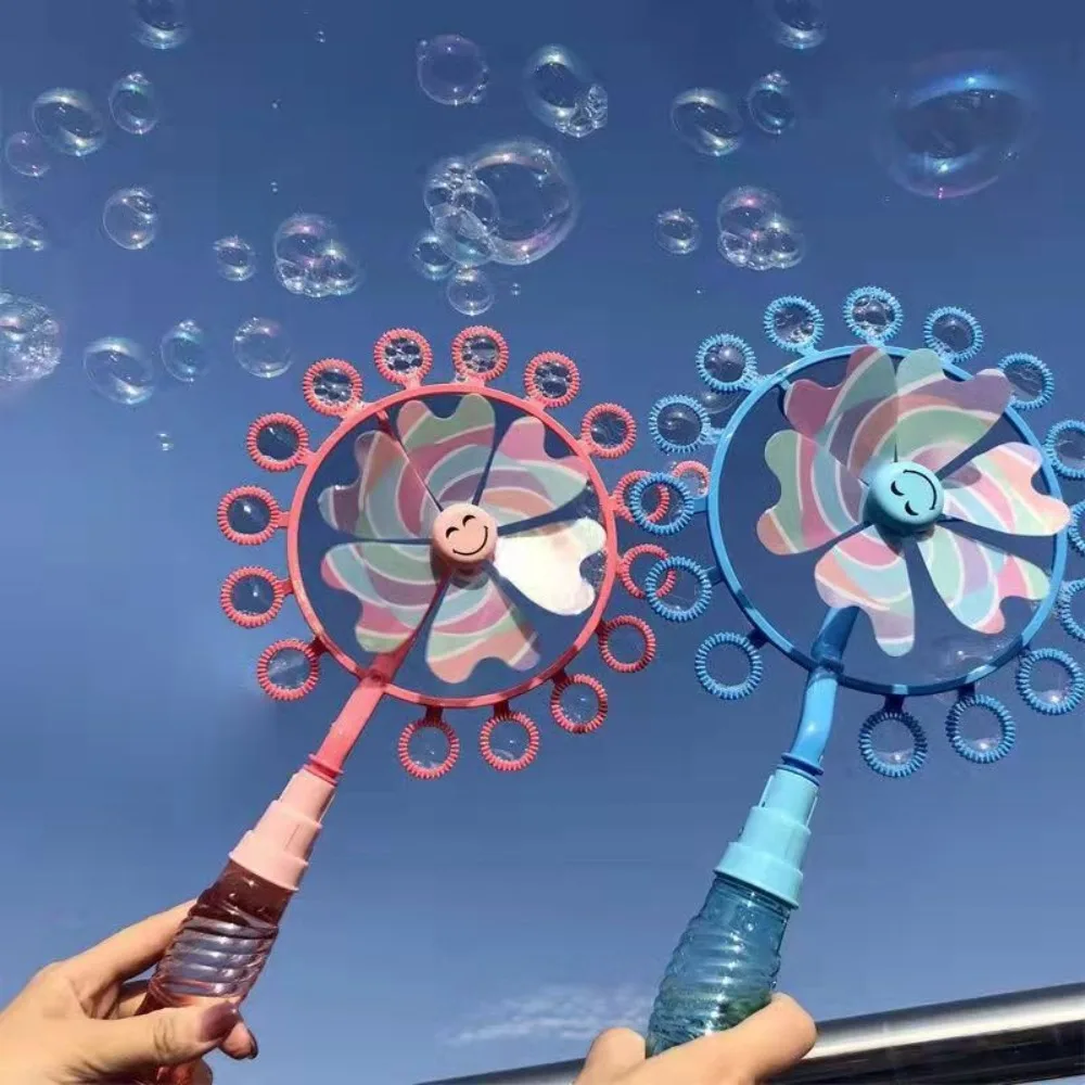 

Manual Windmill Bubble Machine Outdoor Toys Soap Bubble Girls Boys Bubble Blowing Wand Magic Kids Rotating Windmill Toy Wedding