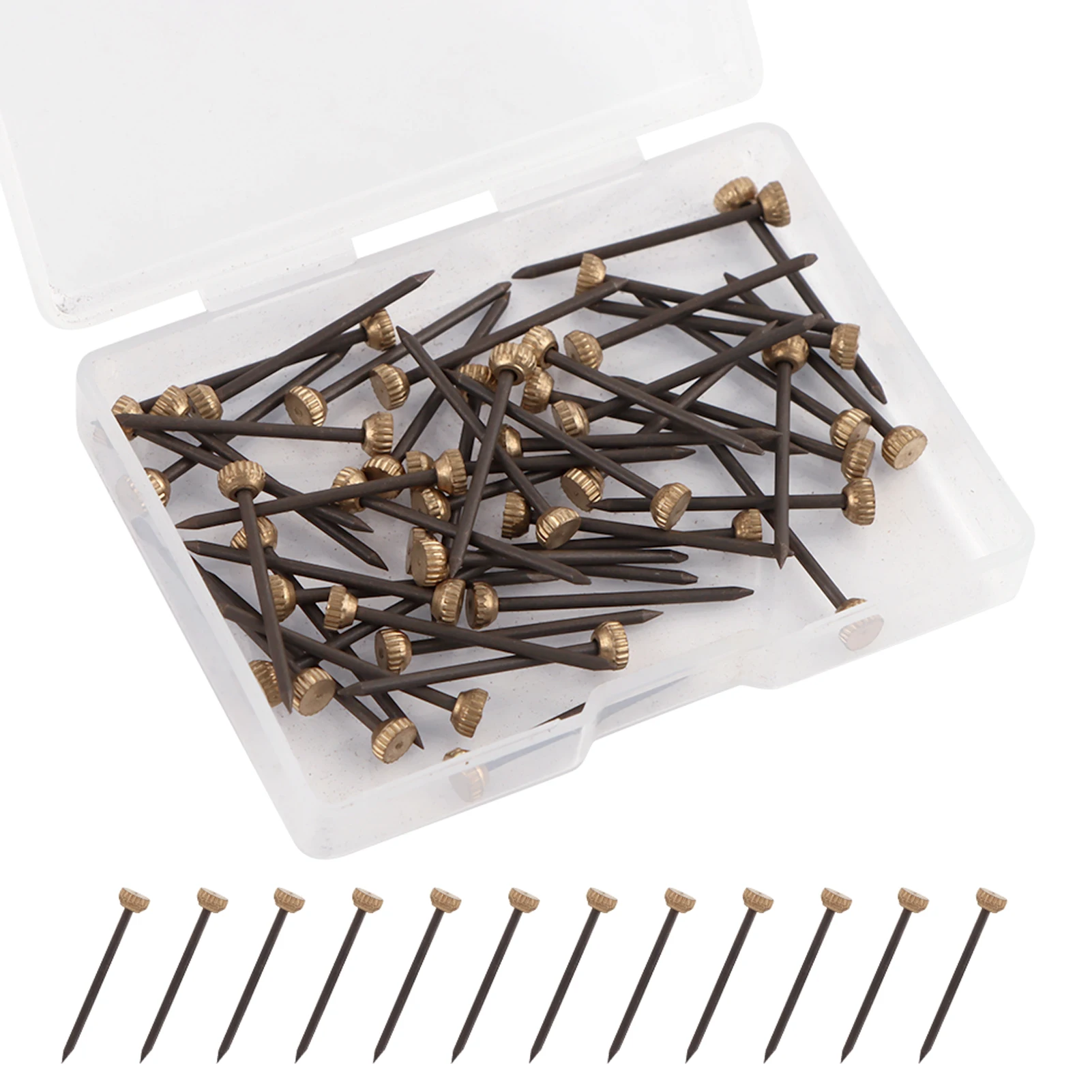 50pcs Hook Hardware Frame Fastener Painting Plaster Board Vintage With Storage Box Wall Home Carbon Steel Picture Hanging Nail