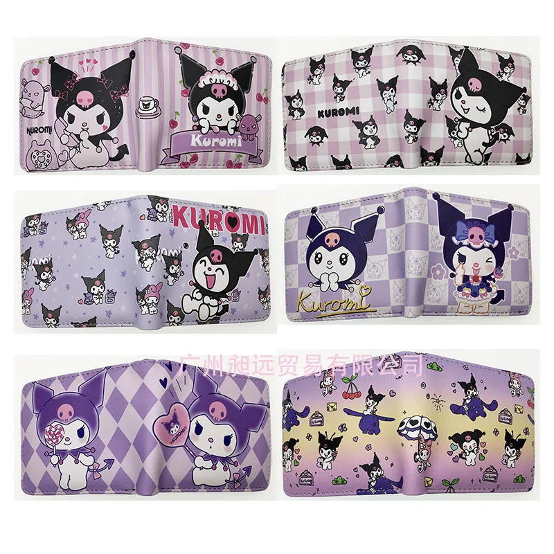 

Cute Sanrio Kuromi Cinnamoroll Cartoon Wallet Kawaii Hellokitty Y2K Short Pu Multi-Function Coin Purse Card Bag Girls Gift