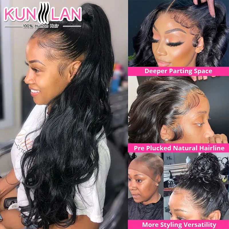 250 High Density 360 Full Hd Lace Front Human Hair Wig Body Wave Frontal Wigs Women Pre Plucked Glueless Wig Ready To Wear