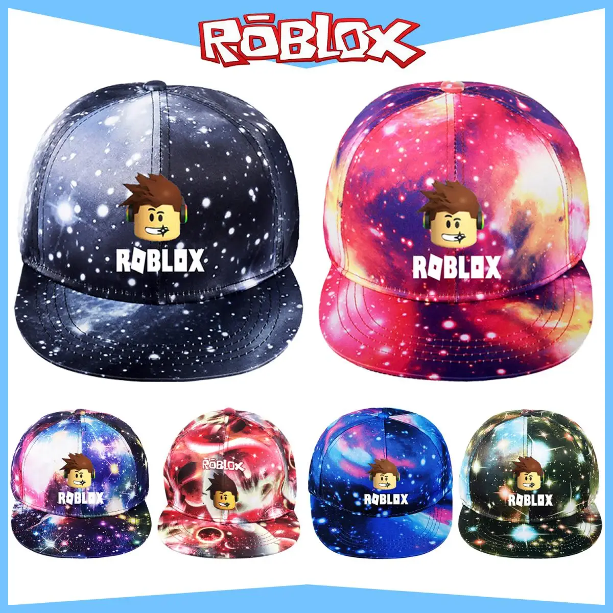 

New Anime Cartoon Roblox Game Surrounding Korean Version Baseball Adjustable Hat Flat Brim Hatmen's and Women's Peaked Cap Gift