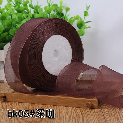 Red Organza Ribbon for DIY Crafts, Wedding Decoration & Gift Wrapping - 50 Yards